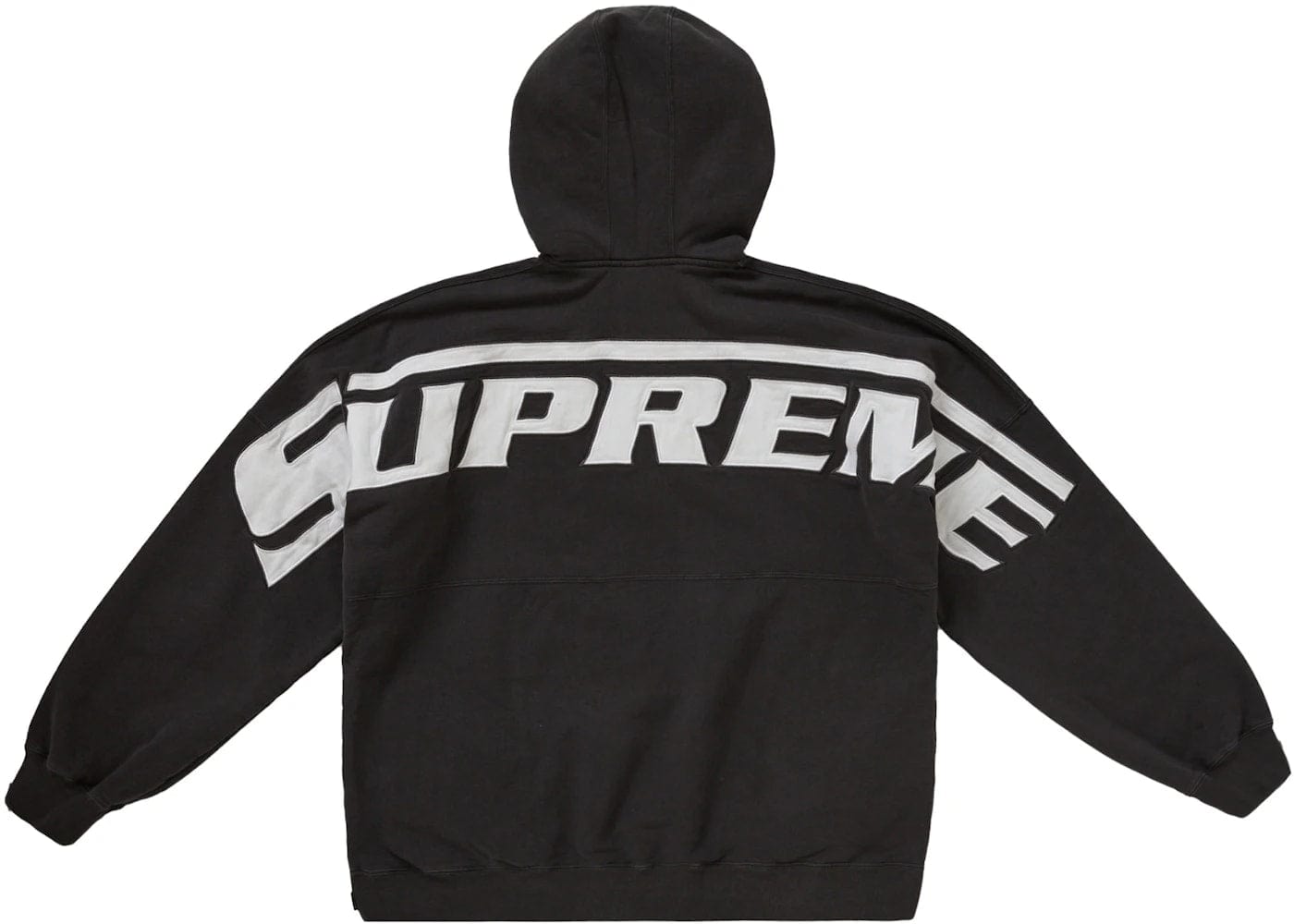 Supreme Wrapped Half Zip Hooded Sweatshirt Washed Black