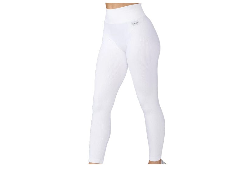 Young LA Women`s Ribbed Seamless Legging Cream